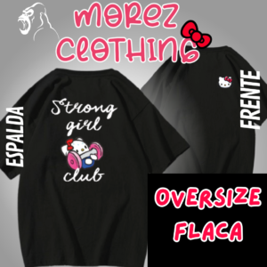 Playera oversize Hellow Kitty "Strong"